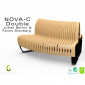 Banc dos à dos courbe NOVA double assise bois structure métal - 2 modules|Banquettes / Bancs / Poufs|100chaises Banc dos à dos courbe NOVA double assise bois structure métal - 2 modules|Banquettes / Bancs / Poufs|100chaises