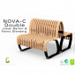 Banc dos à dos NOVA double module droit assise bois structure métal - 2 modules|Banquettes / Bancs / Poufs|100chaises Banc dos à dos NOVA double module droit assise bois structure métal - 2 modules|Banquettes / Bancs / Poufs|100chaises