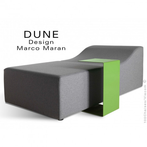 Banquette design modulable en forme de vague DUNE-2, assise garnie de mousse, habillage tissu feutre 100% laine, structure bois.|Banquettes / Bancs / Poufs|100chaises