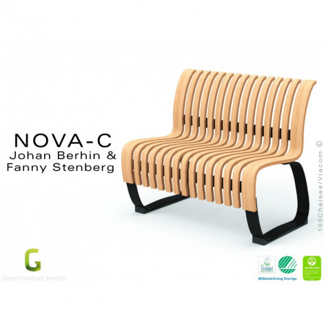 Banc module droit NOVA assise bois structure métal - 4 modules|Banquettes / Bancs / Poufs|100chaises Banc module droit NOVA assise bois structure métal - 4 modules|Banquettes / Bancs / Poufs|100chaises