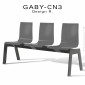 Banc ou assise sur poutre design GABY pour salle d'attente, assise 3 places coque plastique couleur, piétement acier peint.|Banquettes / Bancs / Poufs|100chaises
