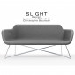 Canapé 2 places SLIGHT, assise et dossier garnis, habillage 100% laine, piétement acier chromé.|Banquettes / Bancs / Poufs|100chaises Canapé 2 places SLIGHT, assise et dossier garnis, habillage 100% laine, piétement acier chromé.|Banquettes / Bancs / Poufs|100chaises