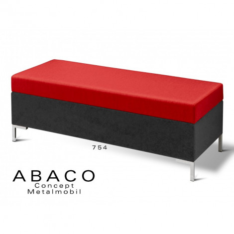 Banquette modulable deux places design ABACO, ou simple module d'assise, habillage tissu tissé laine, piétement chromé.|Banquettes / Bancs / Poufs|100chaises