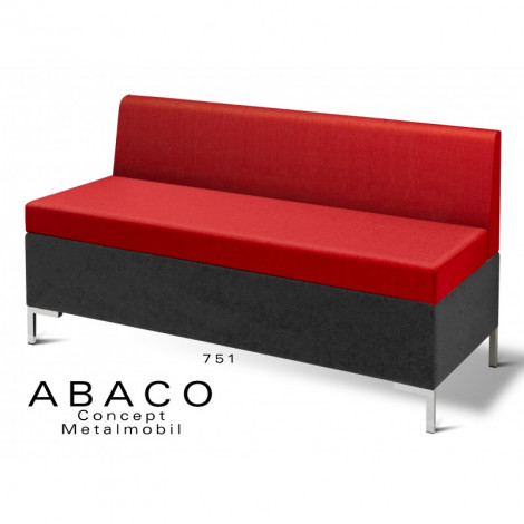 Banquette modulable deux places design ABACO, ou simple banquette, habillage tissu tissé laine, piétement chromé.|Banquettes / Bancs / Poufs|100chaises