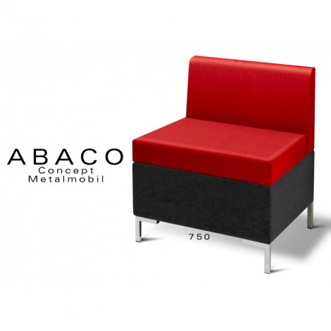 Banquette module design ABACO, ou simple fauteuil d'appoint, habillage tissu tissé laine, piétement chromé.|Fauteuil / Chauffeuse|100chaises