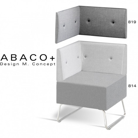 Module déco mural d'angle pour banquette ABACO+, habillage revêtement pour assise d'angle réf.: 814.|Banquettes / Bancs / Poufs|100chaises