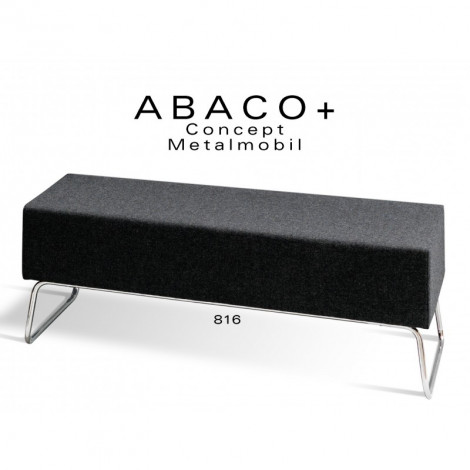 Banquette modulable design ABACO+, pour CHR, salle d'attente ou module d'assise, habillage tissu laine, piétement luge chromé.|Banquettes / Bancs / Poufs|100chaises
