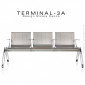 Banc design pour salle d'attente ou aéroport TERMINAL assise trois places avec accoudoirs, structure acier peint.|Banquettes / Bancs / Poufs|100chaises Banc design pour salle d'attente ou aéroport TERMINAL assise trois places avec accoudoirs, structure acier peint.|Banquettes / Bancs / Poufs|100chaises