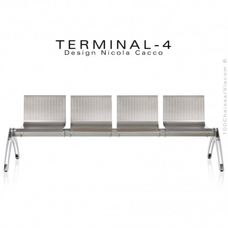 Banc design pour vestiaire ou salle de sport TERMINAL assise quatre places, structure acier peint.|Banquettes / Bancs / Poufs|100chaises Banc design pour vestiaire ou salle de sport TERMINAL assise quatre places, structure acier peint.|Banquettes / Bancs / Poufs|100chaises