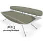 Banquette ultra design pour hall d'accueil PF3 de Pininfarina, assise et dossier garnis, habillage cuir, piétement chromé|Banquettes / Bancs / Poufs|100chaises Banquette ultra design pour hall d'accueil PF3 de Pininfarina, assise et dossier garnis, habillage cuir, piétement chromé|Banquettes / Bancs / Poufs|100chaises