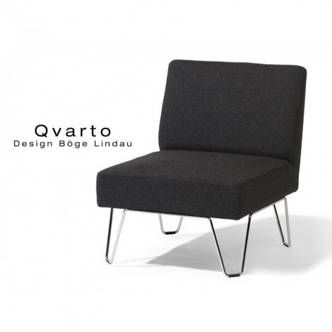 Fauteuil ou module canapé design QVARTO assise et dossier garnis, piétement chromé|Fauteuil / Chauffeuse|100chaises Fauteuil ou module canapé design QVARTO assise et dossier garnis, piétement chromé|Fauteuil / Chauffeuse|100chaises