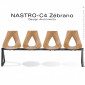Banc design NASTRO-C4 ou sièges sur poutre pour salle d'attente, assise bois Zébrano, structure acier peint.|Banquettes / Bancs / Poufs|100chaises