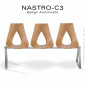 Banc design NASTRO-C3 ou sièges sur poutre pour salle d'attente, assise bois Zébrano, structure acier peint.|Banquettes / Bancs / Poufs|100chaises