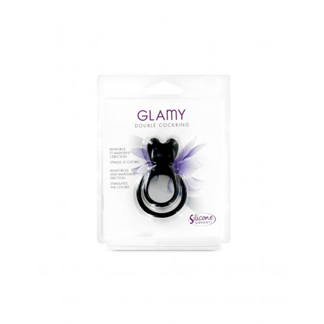 Double Cockring noir Glamy|Cockring|NatureCoquine