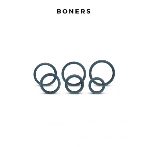Set de 6 anneaux de pénis larges - Boners|Cockring|NatureCoquine