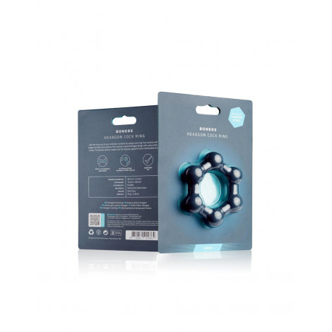 Cockring Hexagonal avec billes en acier - Boners|Cockring|NatureCoquine