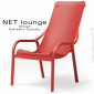 Bergère ou fauteuil lounge design NET pour extérieur, piscine, bord de mer, structure plastique assise micro-perforé couleur.|Fauteuil / Chauffeuse|100chaises