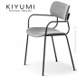 Fauteuil KIYUMI-FABRIC-AR, 4 pieds structure acier, assise et dossier habillage tissus. Lot de 4 pièces.|Fauteuil / Chauffeuse|100chaises