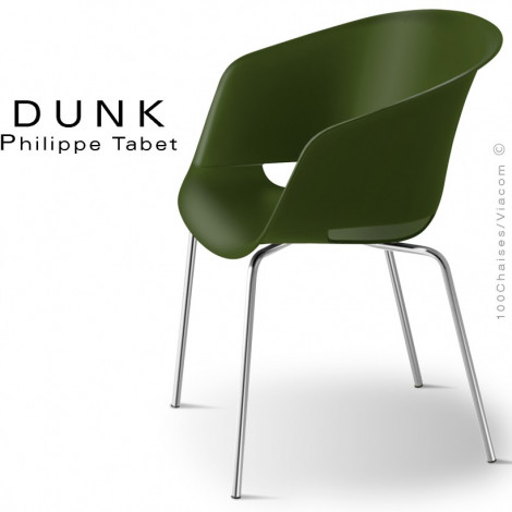 Fauteuil design de bureau DUNK empilable, assise coque plastique couleur, piétement acier peint ou chromé - Lot de 4 pièces.|Fauteuil / Chauffeuse|100chaises Fauteuil design de bureau DUNK empilable, assise coque plastique couleur, piétement acier peint ou chromé - Lot de 4 pièces.|Fauteuil / Chauffeuse|100chaises