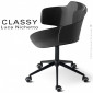 Fauteuil de bureau design CLASSY, piétement aluminium avec roulettes, assise pivotante coque plastique couleur avec accoudoirs.|Fauteuil / Chauffeuse|100chaises Fauteuil de bureau design CLASSY, piétement aluminium avec roulettes, assise pivotante coque plastique couleur avec accoudoirs.|Fauteuil / Chauffeuse|100chaises