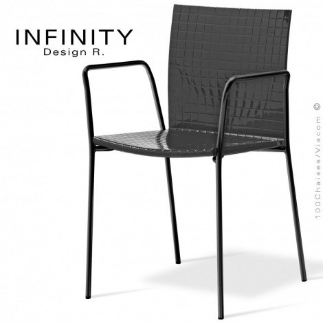 Petit fauteuil design INFINITY, assise coque acrylique opaque, piétement acier peint ou chromé - Lot de 3 pièces.|Fauteuil / Chauffeuse|100chaises Petit fauteuil design INFINITY, assise coque acrylique opaque, piétement acier peint ou chromé - Lot de 3 pièces.|Fauteuil / Chauffeuse|100chaises
