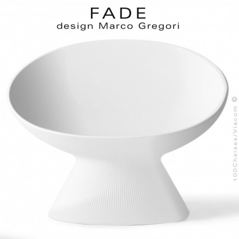 Fauteuil lumineux design lounge FADE, structure monobloc plastique blanc, pour terrasse en bord de mer ou montagne.|Fauteuil / Chauffeuse|100chaises