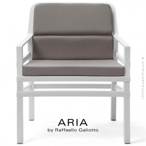 Fauteuil lounge ARIA-FIT, structure plastique, avec coussin d'assise et dossier, tissu hydrofuge pour extérieur.|Fauteuil / Chauffeuse|100chaises
