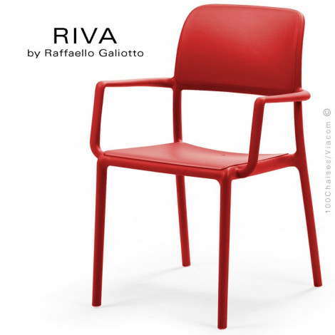 Fauteuil design RIVA, structure 4 pieds, assise avec accoudoirs plastique couleur - Lot de 6 pièces.|Fauteuil / Chauffeuse|100chaises Fauteuil design RIVA, structure 4 pieds, assise avec accoudoirs plastique couleur - Lot de 6 pièces.|Fauteuil / Chauffeuse|100chaises
