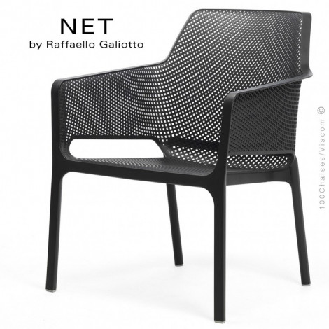 Fauteuil lounge NET relax, structure et assise plastique couleur avec coussin - Lot de 4 pièces.|Fauteuil / Chauffeuse|100chaises Fauteuil lounge NET relax, structure et assise plastique couleur avec coussin - Lot de 4 pièces.|Fauteuil / Chauffeuse|100chaises