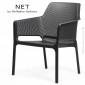 Fauteuil lounge NET relax, structure et assise plastique couleur avec coussin - Lot de 4 pièces.|Fauteuil / Chauffeuse|100chaises Fauteuil lounge NET relax, structure et assise plastique couleur avec coussin - Lot de 4 pièces.|Fauteuil / Chauffeuse|100chaises