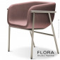 Fauteuil repas confort design FLORA, piétement acier peint, assise, dossier et accoudoirs habillage tissu tissé.|Fauteuil / Chauffeuse|100chaises