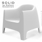 Fauteuil lounge design SOLID, structure 4 pieds avec accoudoirs, assise plastique couleur avec coussin - Lot de 4 pièces.|Fauteuil / Chauffeuse|100chaises
