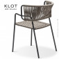 Fauteuil design KLOT-SP, piétement acier peint, assise et dossier corde marine couleur tressé à la main.|Fauteuil / Chauffeuse|100chaises
