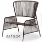 Fauteuil d'extérieur lounge design ALTANA, piétement acier peint, assise et dossier habillage tressage corde marine.|Fauteuil / Chauffeuse|100chaises
