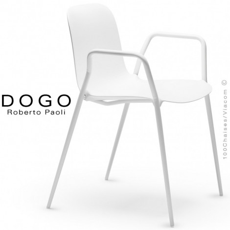 Fauteuil pour collectivité design DOGO, piétement acier peint, assise coque plastique couleur - Lot de 2 pièces.|Fauteuil / Chauffeuse|100chaises