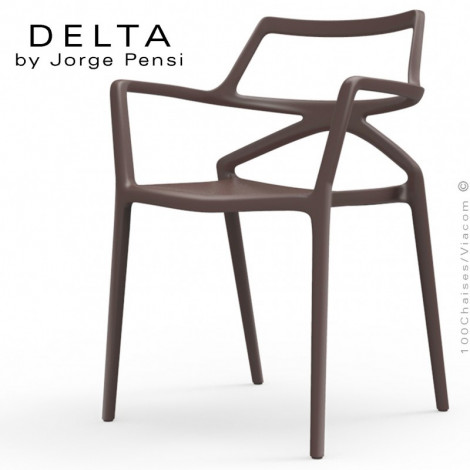 Fauteuil design DELTA, structure et assise coque plastique couleur avec coussin d'assise - Lot de 4 pièces.|Fauteuil / Chauffeuse|100chaises