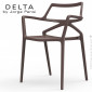 Fauteuil design DELTA, structure et assise coque plastique couleur avec coussin d'assise - Lot de 4 pièces.|Fauteuil / Chauffeuse|100chaises