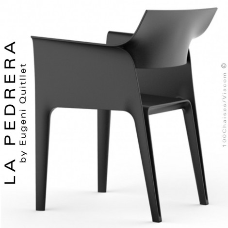 Fauteuil d'extérieur ou terrasse PEDRERA, structure et assise coque plastique couleur - Lot de 4 pièces.|Fauteuil / Chauffeuse|100chaises