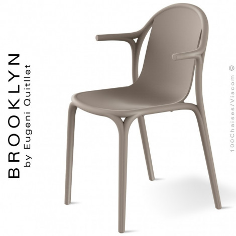 Fauteuil design BROOKLYN, structure 4 pieds et assise plastique couleur - Lot de 4 pièces.|Fauteuil / Chauffeuse|100chaises