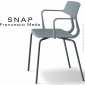 Fauteuil design esprit rétro SNAP, piétement acier peint, assise coque plastique couleur - Lot de 4 pièces.|Fauteuil / Chauffeuse|100chaises