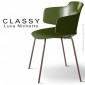 Fauteuil confort design CLASSY, piétement acier peint, assise coque plastique couleur - Lot de 4 pièces.|Fauteuil / Chauffeuse|100chaises