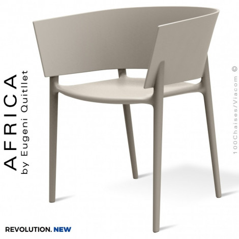 Fauteuil d'extérieur ou terrasse AFRICA, structure et assise plastique recyclé - Lot de 4 pièces.|Fauteuil / Chauffeuse|100chaises