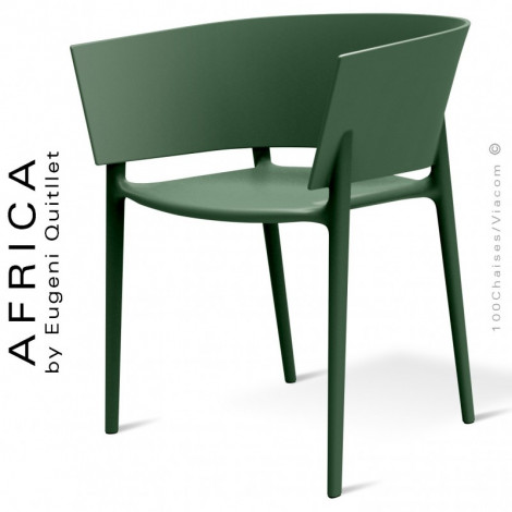 Fauteuil d'extérieur ou terrasse AFRICA, structure et assise coque plastique couleur - Lot de 4 pièces.|Fauteuil / Chauffeuse|100chaises