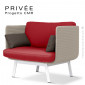 Fauteuil lounge PRIVÉE, assise et dossier garnis, habillage tissu, structure acier peint.|Fauteuil / Chauffeuse|100chaises Fauteuil lounge PRIVÉE, assise et dossier garnis, habillage tissu, structure acier peint.|Fauteuil / Chauffeuse|100chaises