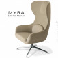 Fauteuil confort ou bergère MYRA, assise et dossier garnis de mousse, habillage tissu couleur, piétement 4 branches aluminium.|Fauteuil / Chauffeuse|100chaises