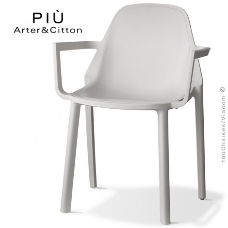 Fauteuil design PIÙ, pour extérieur terrasse et jardin, structure plastique couleur avec accoudoirs, empilable.|Fauteuil / Chauffeuse|100chaises Fauteuil design PIÙ, pour extérieur terrasse et jardin, structure plastique couleur avec accoudoirs, empilable.|Fauteuil / Chauffeuse|100chaises