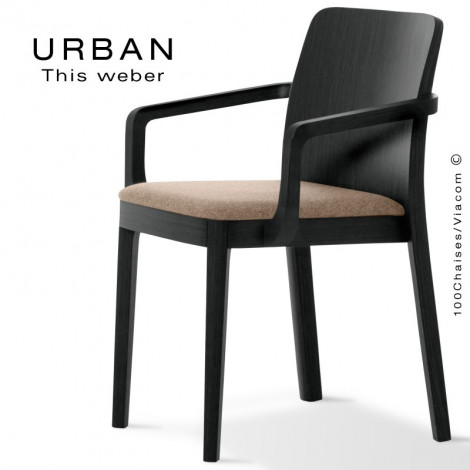 Fauteuil URBAN, structure bois de frêne, peint ou teinté, assise garnie habillage tissu.|Fauteuil / Chauffeuse|100chaises Fauteuil URBAN, structure bois de frêne, peint ou teinté, assise garnie habillage tissu.|Fauteuil / Chauffeuse|100chaises