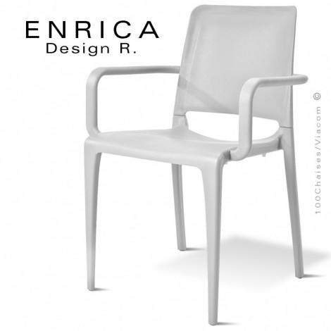 Fauteuil d'extérieur design ENRICA, pour café, hôtel, restaurant, structure 4 pieds avec accoudoirs plastique couleur.|Fauteuil / Chauffeuse|100chaises Fauteuil d'extérieur design ENRICA, pour café, hôtel, restaurant, structure 4 pieds avec accoudoirs plastique couleur.|Fauteuil / Chauffeuse|100chaises