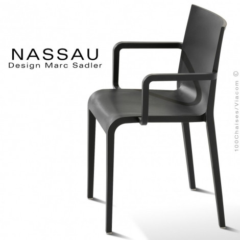 Fauteuil design NASSAU, pour CHR, snack, terrasse, jardin ou ma maison, structure plastique, 4 pieds monobloc couleur.|Fauteuil / Chauffeuse|100chaises