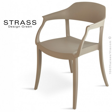 Fauteuil classique ou rétro STRASS, idéale pour les terrasses et jardins, structure plastique couleur - Lot de 4 pièces.|Fauteuil / Chauffeuse|100chaises